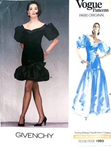 Vogue Paris Original Pattern 1993 Givenchy Bubble Skirt Dress Size 12 VGC - Picture 1 of 4