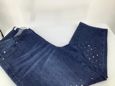 Pantalones de mezclilla de algodón azul recto talla 14 rosa celebrity para mujer nuevos Foto 1 de 4