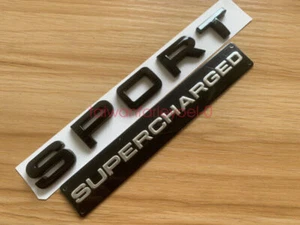 FOR Range Rover SPORT BLACK Lettering & SUPERCHARGED Land / Badge Logo Emblem B - Picture 1 of 12
