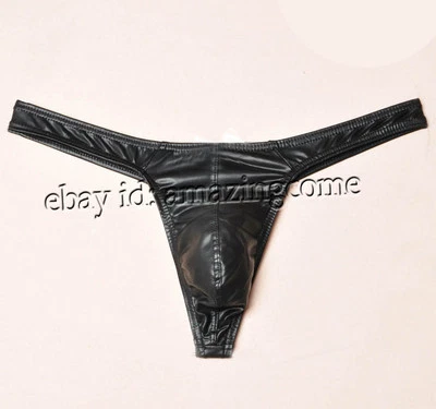 Nuevo Para Hombres Cuero Como Tanga Tanga Ropa Interior Mini Calzoncillos Bolsa Abultada Bikini Foto 1 de 2