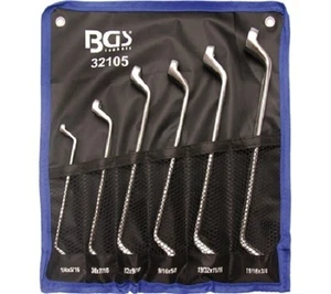 Doppelringschlüssel-Set 75° gekröpft 1/4" - 3/4" Zollgrößen Zoll 6 tlg BGS 32105 - Bild 1 von 10