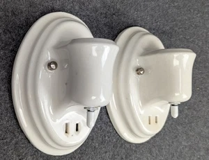 Pair J.I. Paulding White Porcelain Sconces, 1930's-1950's Art Deco/MCM, Restored - Picture 1 of 11