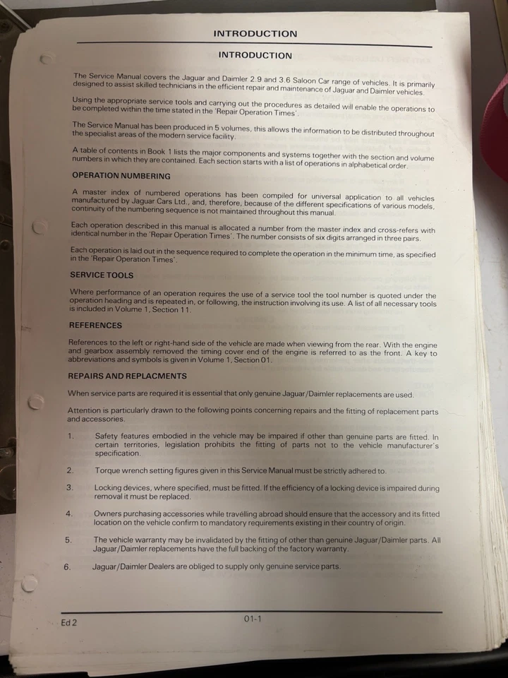 Jaguar XJ6 1986-1990 juego manual de reparación de taller 2,9 L 3,6 L 1987 1988 1989 Foto 1 de 4