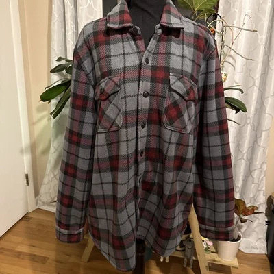 Freedom Foundry Mens L Fleece Heavyweight Long Sleeve Flannel Button Down Shirt - Image 1 of 4
