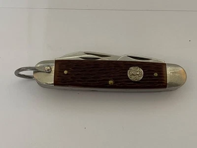 Vintage Camillus USA 4 Line Jigged Bone Boy Scout Multi Tool Pocket Knife NIB - Image 1 of 4