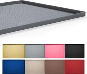 Hundefuttermatte Wasserdicht Silikon Tierfutter Tablett mit Erhöhtem Rand Rutschfest Grau - Bild 1 von 7