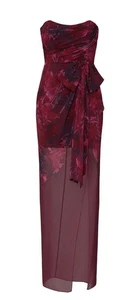 Badgley Mischka Kleid Dress Größe 8 ärmellos entbeint Seitenschlitz lila - Bild 1 von 9