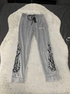 Felpa Jogger Y2K Grigio Fiamma Acida Uomo Nuova Fornitura e Domanda Taglia Media  - Foto 1 di 8