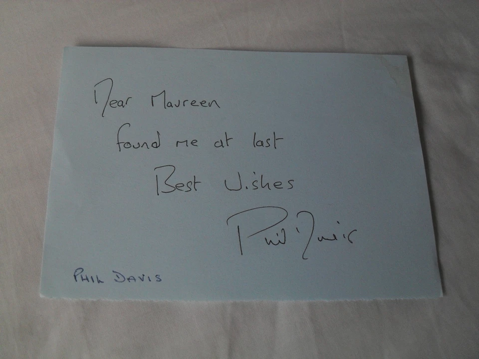 PHIL DAVIS AUTOGRAPH - signed autograph book page POLDARK, Dr WHO, QUADROPHENIA - Image 1 of 1