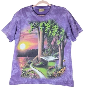 Vintage The Mountain Shirt Herren Medium Sunset Hammock Nature Tie Dye 2003 Tee - Bild 1 von 15
