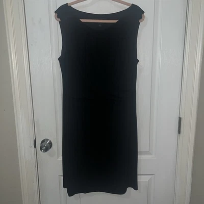 Vestido para mujer Connected Apparel 14 negro a rayas mezcla de nailon sin mangas línea A Foto 1 de 4