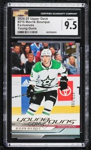 2024-25 Upper Deck RC Young Guns Mavrik Bourque #215 Exclusives 072/100 CGC 9.5 - Foto 1 di 3