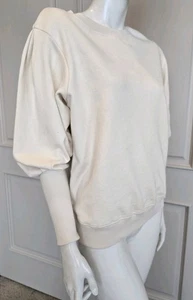 For The Republic Sweatshirt Elfenbein Puffärmel Gr. S 100% Baumwolle Neu ohne Etikett - Bild 1 von 9