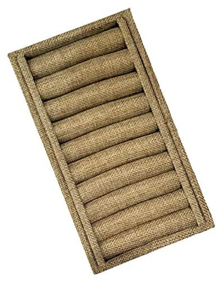 888 展示美国黑色天鹅绒手镯手链托盘珠宝盒 Burlap  — 第 1/3 张图片