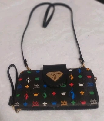 Bolso sin asas Baby Phat Cat Crown negro bandolera muñeca Y2K 9" x 5,5" Foto 1 de 4
