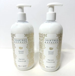 CRABTREE & EVELYN 2-Pack Body Lotion Winter Forest Christmas Holiday 16.9 oz - Picture 1 of 2