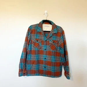 Outerknown Manta Camisa Cazadora Azul Naranja Cuadros Hombre’s Mediana - Imagen 1 de 8
