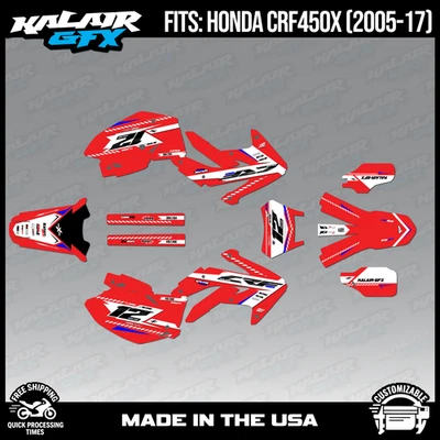 Kit Gráficos para Honda CRF450X (2005-2017) Serie Lethal - Rojo Foto 1 de 4