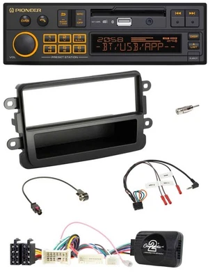 Pioneer DAB Lenkrad USB Bluetooth Autoradio für Dacia ab 2012 schwarz - Bild 1 von 4