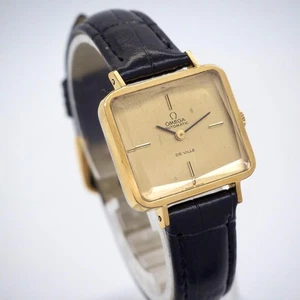 OMEGA DeVille Cal.620 Gold Watch Square Cut Glass Unisex New Aftermarket Belt - Picture 1 of 24