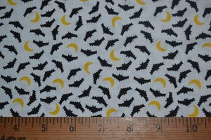 Cotton quilting fabric, Halloween moon & bats, 44" x 2 yards - Picture 1 of 6