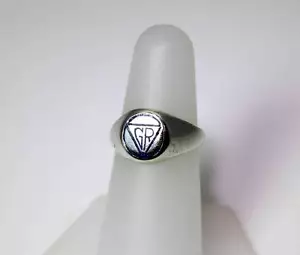 Anello ufficiale argento sterling smalto blu firmato GR misura 5,75 -5794 - Foto 1 di 6