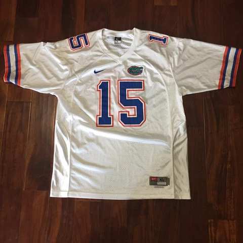 NIKE Florida Gators Tim Tebow #15 White Jersey Mens XL+2 Length Authentic Cover