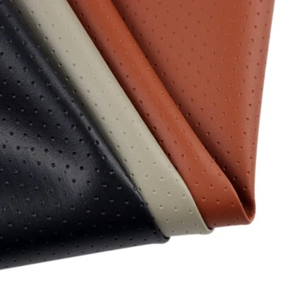 PVC Leather Fabric Perforated Breathable Material Crafts Car Upholstery By Yard - Image 1 of 4