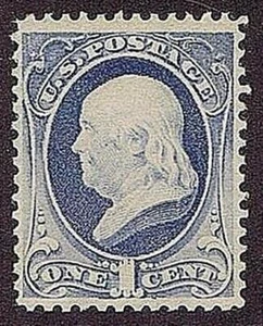 US 206 UNUSED, ORIG GUM PREV HINGED 1C FRANKLIN 1881, 2008 PF CERT GRADED VF 80 - Picture 1 of 2