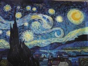 Van Gogh Sternennacht Reproduktion 30x20 Zoll Ölgemälde. Rahmen verfügbar - Bild 1 von 2