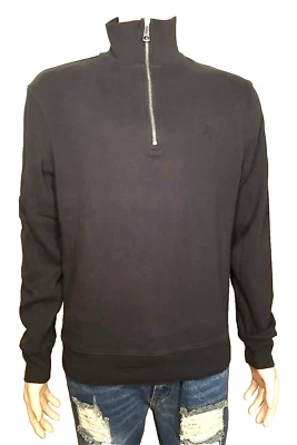 Suéter Burberry Brit Para Hombre Mediano Negro Pullover Cremallera Preppy Lujo 8949 T48 Foto 1 de 4