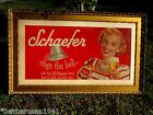Vintage 1950's Framed Original Schaefer Beer Advertising Bar Poster Store Sign 