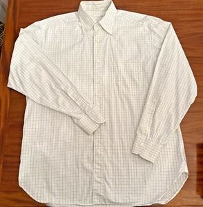 Ermenegildo Zegna Shirt Mens 17/43 Plaid Portofino Comfort Buttonup Blue Yellow - Picture 1 of 9