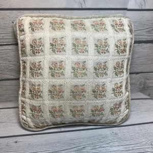 Vintage Botanical Floral Throw Pillow Rose Grandma Cottage 10x10 - Picture 1 of 11