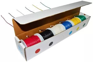 Stranded 22 Gauge Hook-Up Wire Kit - Six 100ft Spools, Tinned Copper, PVC Jacket - Picture 1 of 5