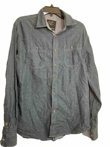Modern Culture Young Mens Shirt Size l Button Down Blue Long Sleeves - Picture 1 of 7