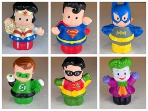 6 Little People DC Comic Wonder Woman-Joker-Linterna Verde-Batgirl-Robin-Superman - Imagen 1 de 12