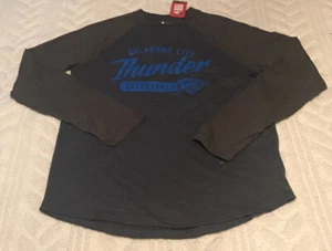 Oklahoma City Thunder Long Sleeve Raglan Shirt Mens Large Blue NBA NWT - Picture 1 of 8