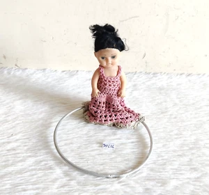 1950 Vintage Rubber Baby Doll Hanging Decorative Toy doll Handwoven Dress TOY676 - Picture 1 of 9