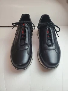Prada Americas Cup Black Gray Cream Platform Sneakers Shoes 4E 2352 Size 10... - Picture 1 of 14