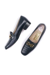 ferragamo navy loafers - Picture 1 of 8