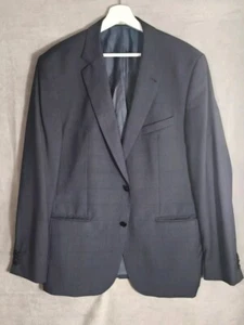 Feraud Herren große blaue Fensterscheibe Karo Jacke, 44" Brustumfang Reda 110s Wollstoff - Bild 1 von 14