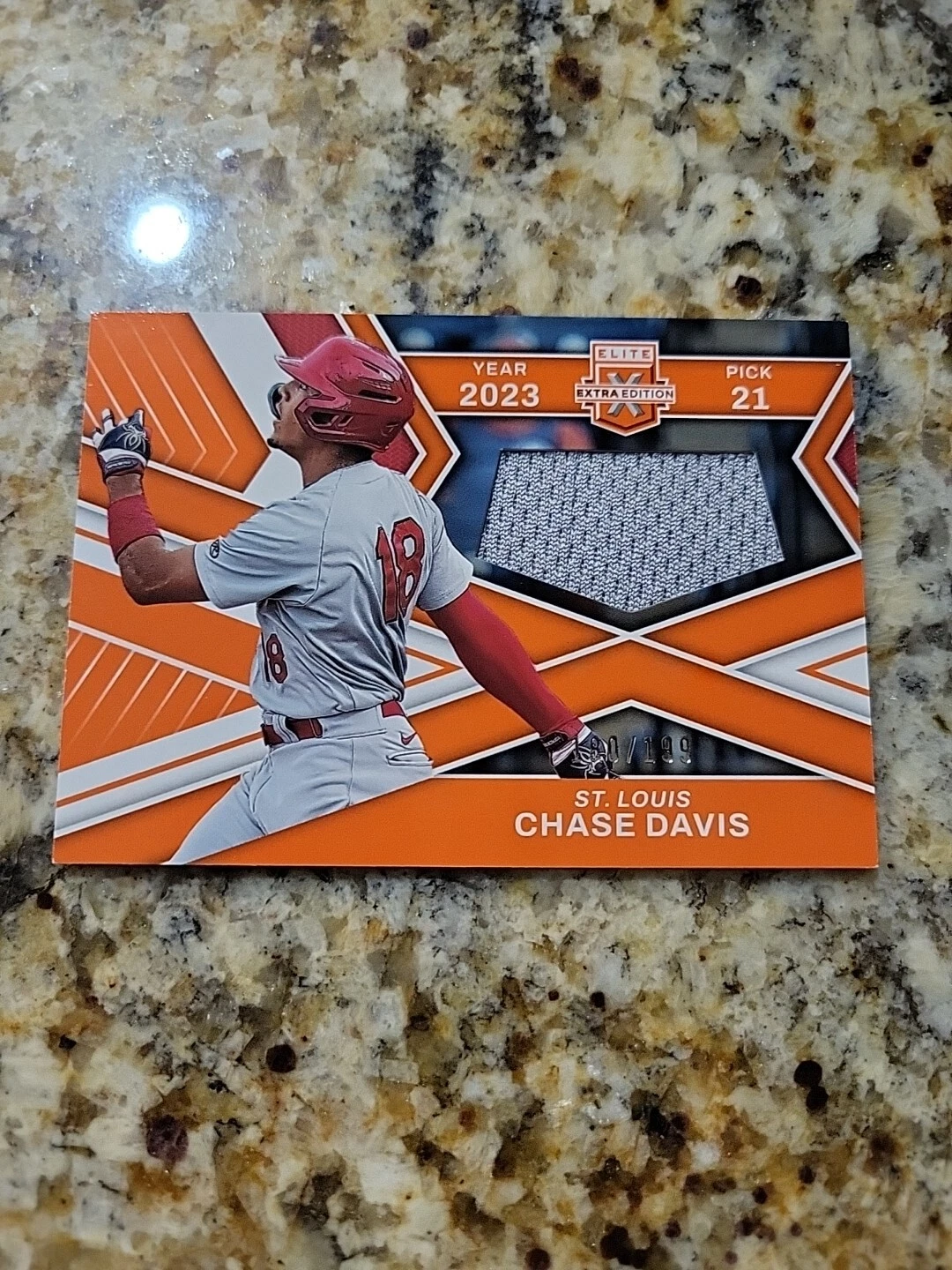 2023 Elite Extra Edition Chase Davis Orange First Round Materials /199 #FR-CDV