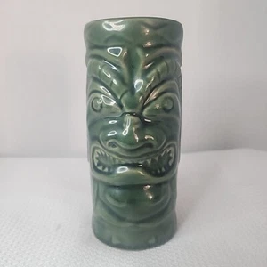 Accoutrements Green Ceramic Tiki Mug Tumbler Cup Hawaiian. 5.5" Vintage 2001 - Picture 1 of 8