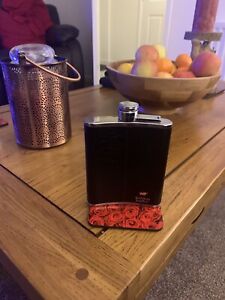 Lichfield Leather Hip Flask Stainless Steel 6oz
