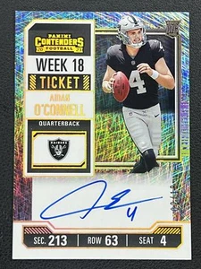 2023 Contenders Aidan O'Connell Auto RC Rookie Week 18 Ticket  /18 - Picture 1 of 1