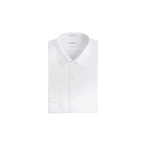 Van Heusen Men's Fitted Non-Iron Lux Sateen White Dress Shirt 15.5 34/35