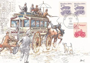USA 1986 FIRST DAY COVERS ON MAXI CARD, OMNIBUS - Picture 1 of 2