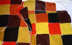 Manta De Colección Afghan Granny Core Crochet Multicolor Grande Hecha a Mano 104x96 - Imagen 1 de 13