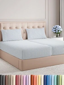 Split King Size 5 Piece Sheet Set - Breathable & Cooling Bed Sheets Set - Hot... - Picture 1 of 7
